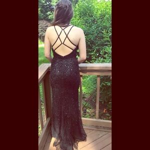 Black Beaded Prom Dress